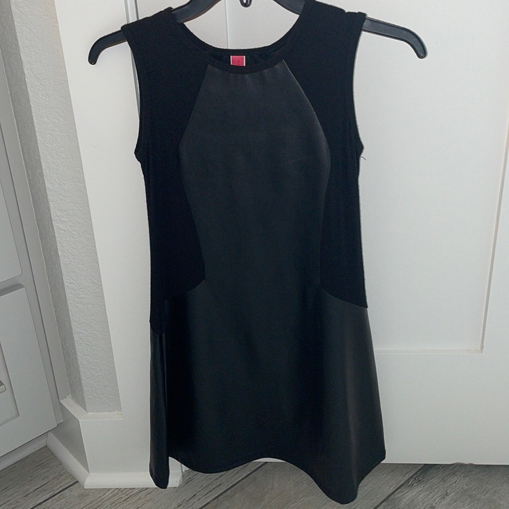 Pleather Dress - Size Kids 12 (Black)